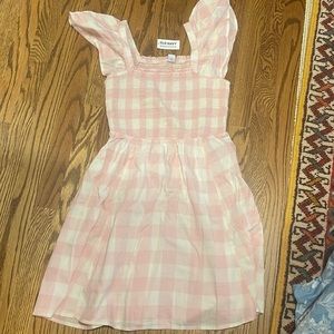 Flutter Tee Dress Pink Checkered - XS